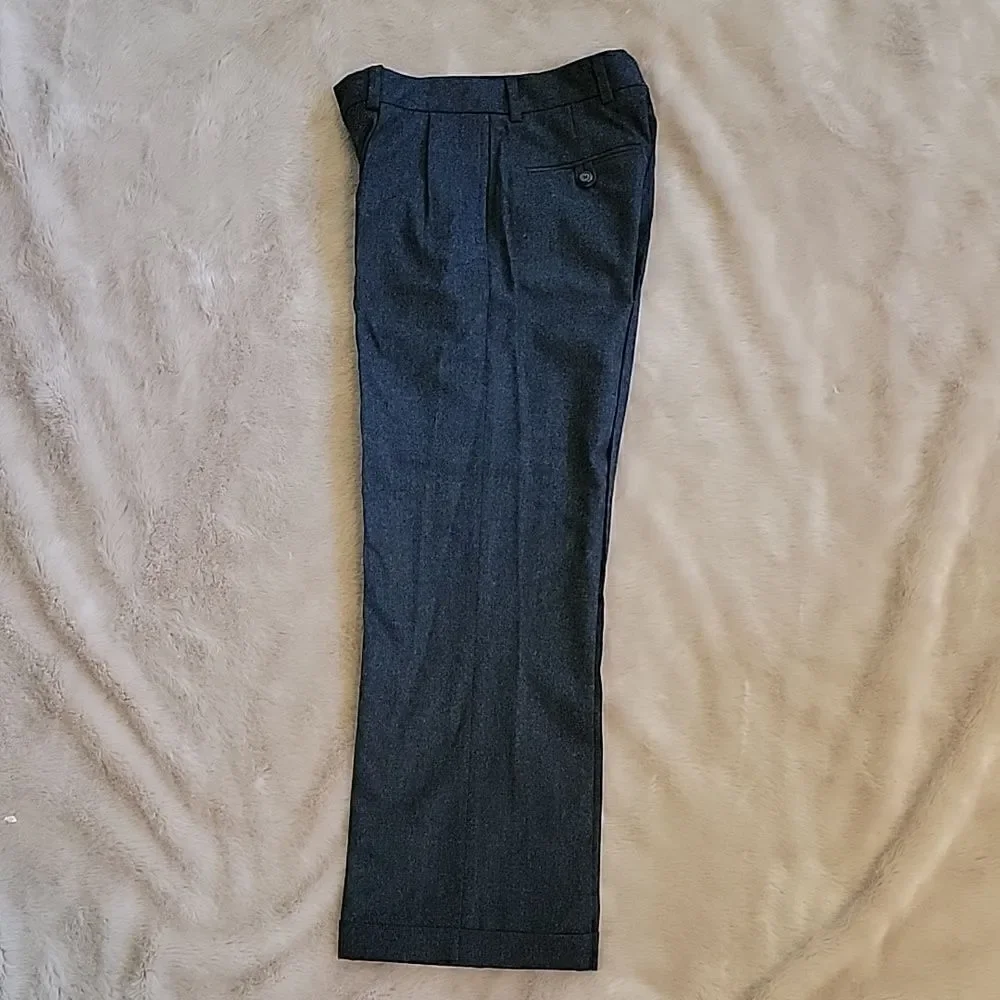 POLO BY RALPH LAUREN CHARCOAL GRAY 100% WOOL DRESS PANTS, SIZE 8